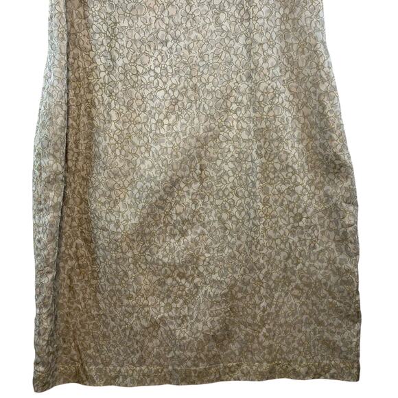 Vintage INC 100% Silk Slip Dress Sz 4 Gray Iridescent Floral Y2K Soft Girl - Picture 4 of 13